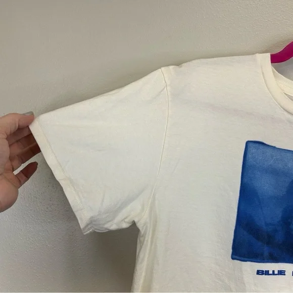 Billie Eilish Blue White Graphic Band Tee Womens L/XL Pop Music Festival Tour - Picture 4 of 8